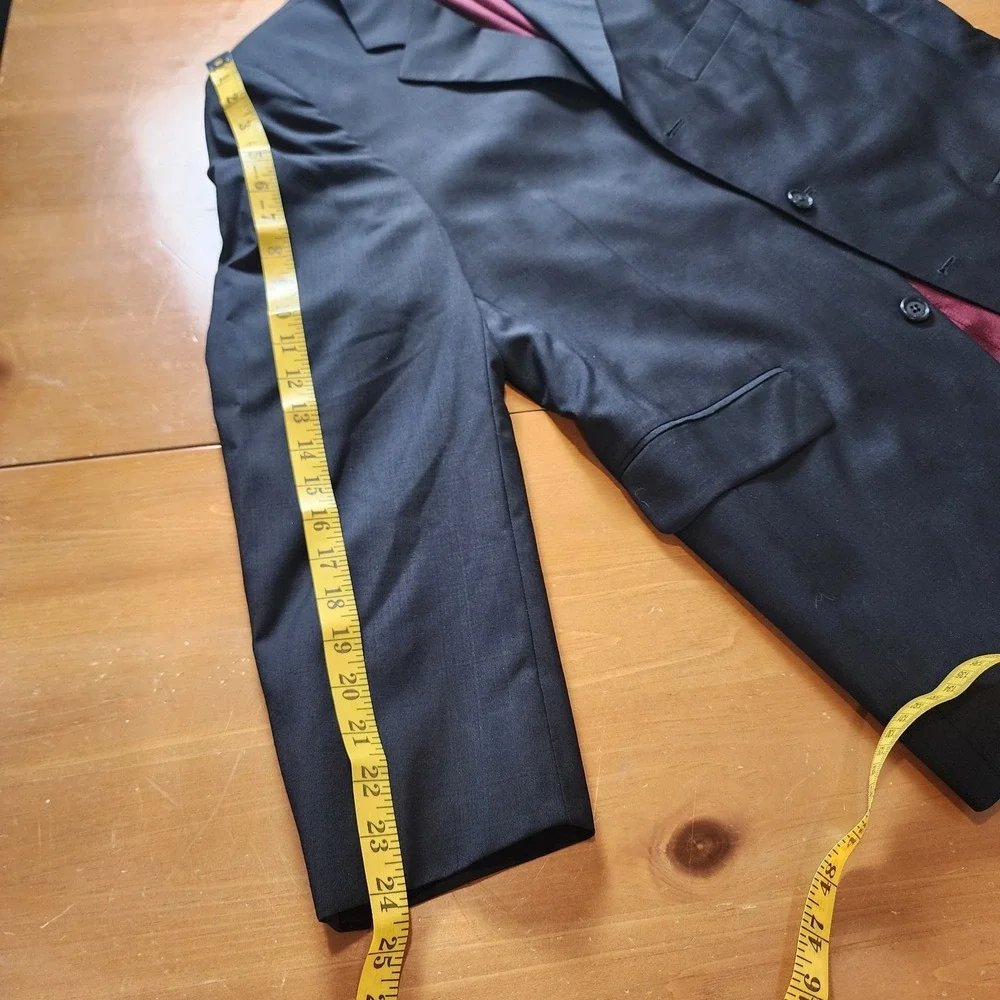 J. Victor Wool Suit‎ Jacket Mens 42S Charcoal VTG Union Made Canada Career Event